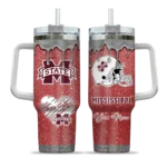 custom mississippi state bulldogs heart helmet motif maroon curved tumbler best selling.webp