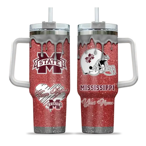 custom mississippi state bulldogs heart helmet motif maroon curved tumbler best selling.webp