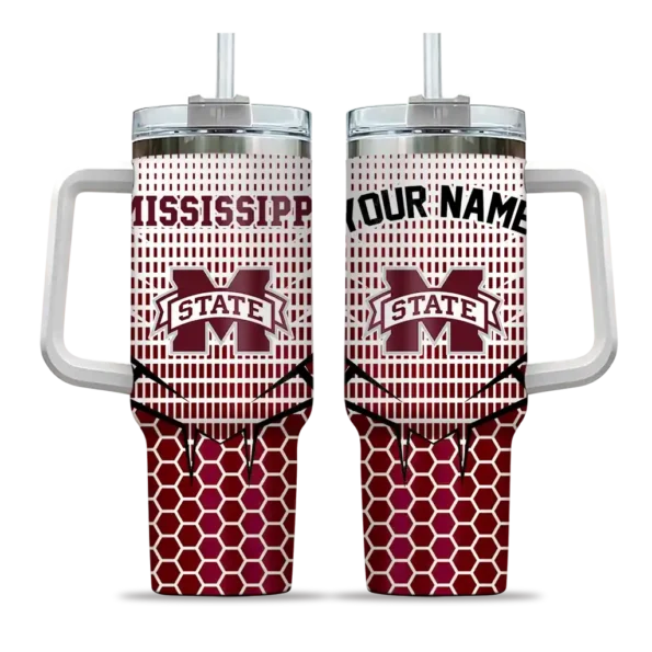custom mississippi state bulldogs hex texture maroon curved tumbler best selling.webp
