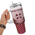 custom mississippi state bulldogs hex texture maroon curved tumbler best selling.webp