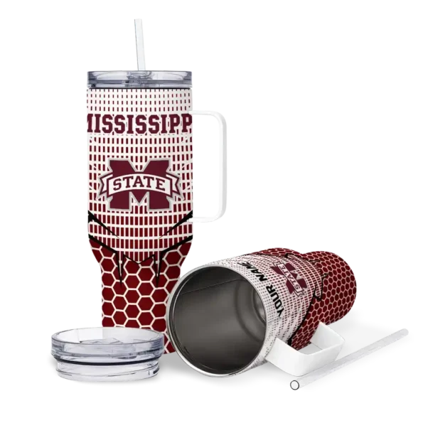 custom mississippi state bulldogs hex texture maroon curved tumbler high quality.webp
