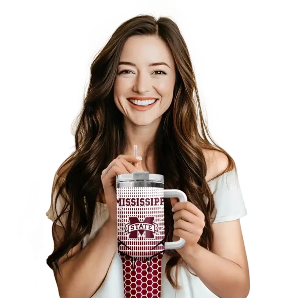 custom mississippi state bulldogs hex texture maroon curved tumbler premium grade.webp
