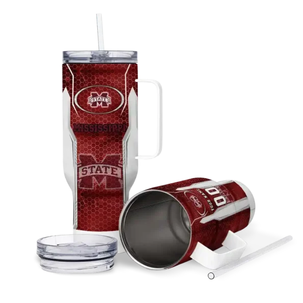 custom mississippi state bulldogs hexagon armor maroon curved tumbler high quality.webp