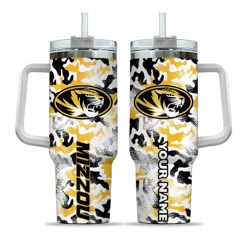 custom missouri tigers camo mashup black white curved tumbler best selling.webp