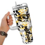custom missouri tigers camo mashup black white curved tumbler best selling.webp