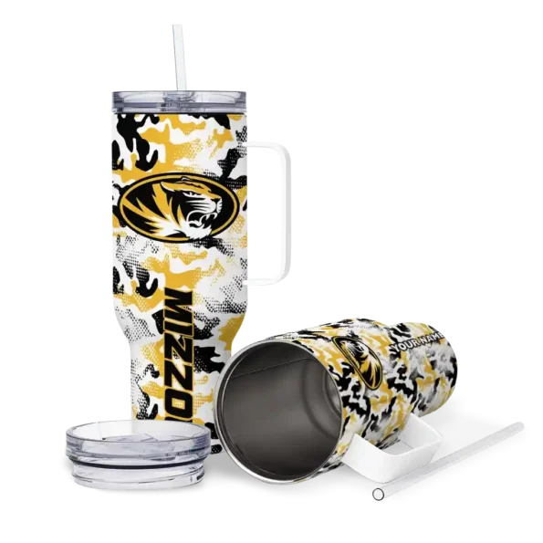 custom missouri tigers camo mashup black white curved tumbler high quality.webp