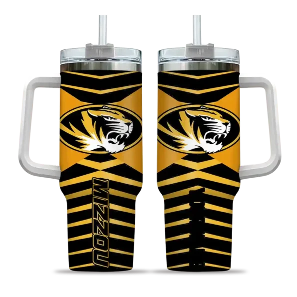 custom missouri tigers chevron layers black curved tumbler best selling.webp