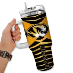 custom missouri tigers chevron layers black curved tumbler best selling.webp