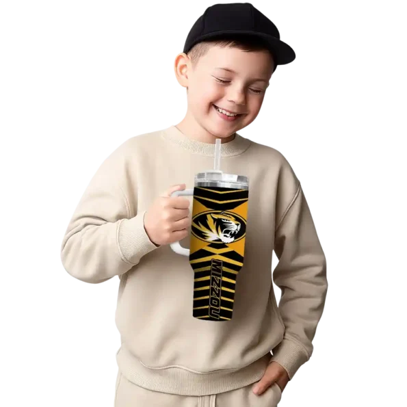 custom missouri tigers chevron layers black curved tumbler latest model.webp