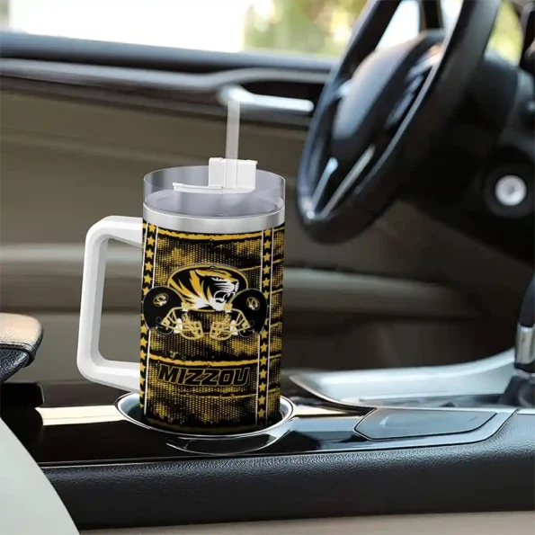 custom missouri tigers honey streaks black curved tumbler trendy.webp