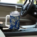 custom navy midshipmen burst swirl blue curved tumbler best selling.webp