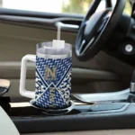 custom navy midshipmen chevron angle blue curved tumbler best selling.webp