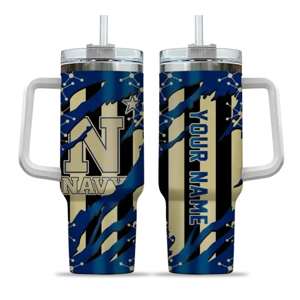 custom navy midshipmen claw cut blue black curved tumbler best selling.webp