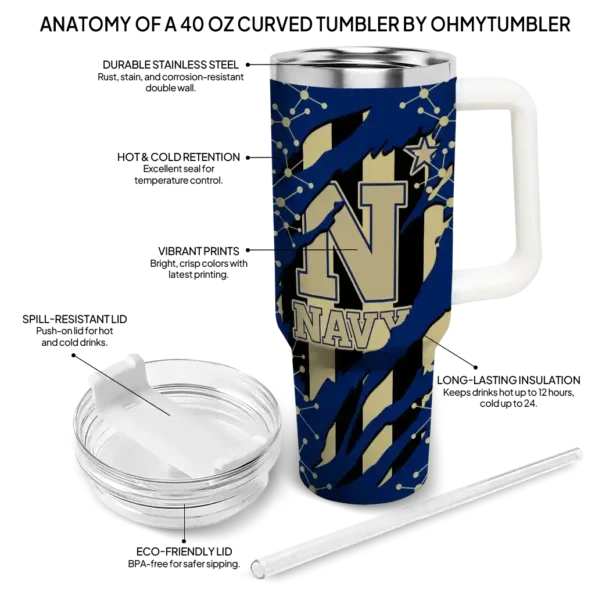 custom navy midshipmen claw cut blue black curved tumbler new arrival.webp
