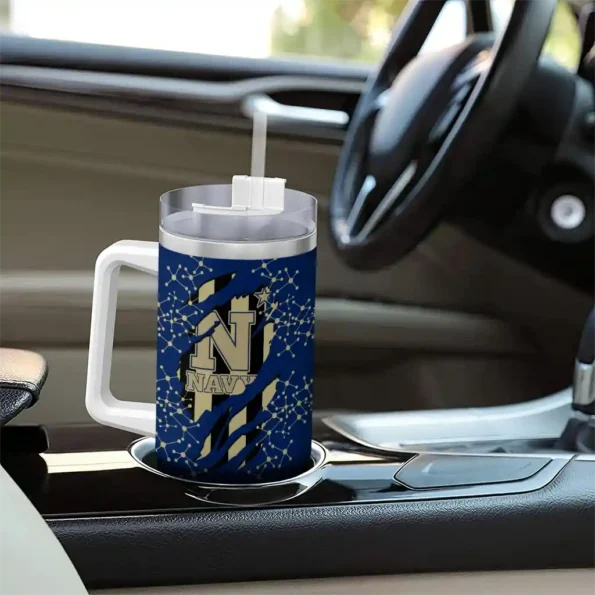 custom navy midshipmen claw cut blue black curved tumbler trendy.webp