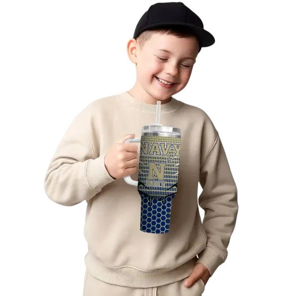 custom navy midshipmen hex texture blue curved tumbler latest model.webp
