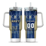 custom navy midshipmen hexagon armor blue curved tumbler best selling.webp