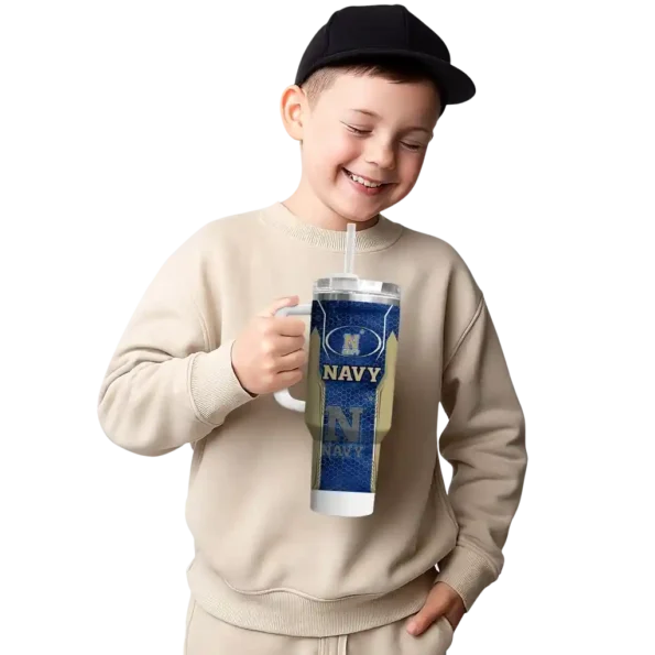 custom navy midshipmen hexagon armor blue curved tumbler latest model.webp