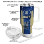 custom navy midshipmen hexagon armor blue curved tumbler best selling.webp