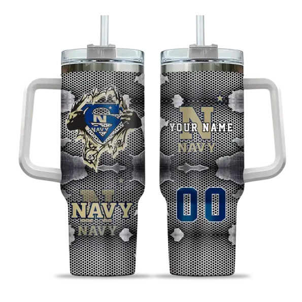 custom navy midshipmen superman shield blue gray curved tumbler best selling.webp