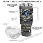 custom navy midshipmen superman shield blue gray curved tumbler best selling.webp