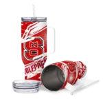 custom nc state wolfpack abstract paths red curved tumbler best selling.webp