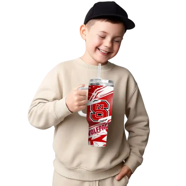 custom nc state wolfpack abstract paths red curved tumbler latest model.webp