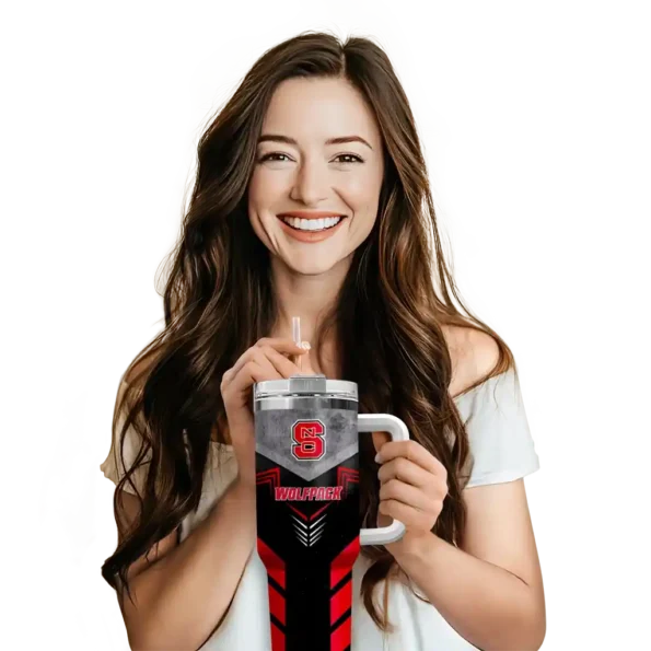 custom nc state wolfpack arrow armor red black curved tumbler premium grade.webp