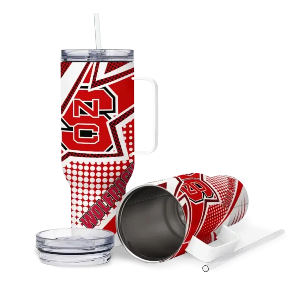 custom nc state wolfpack arrow burst red curved tumbler high quality.webp
