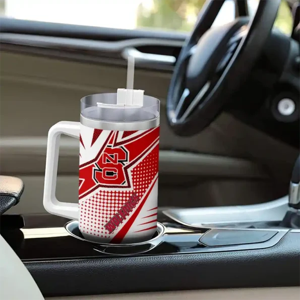 custom nc state wolfpack arrow burst red curved tumbler trendy.webp