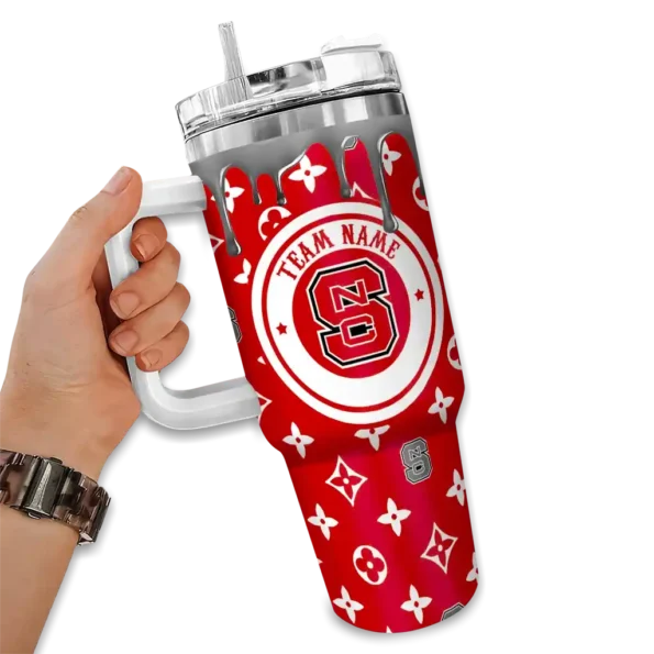 custom nc state wolfpack bullseye drips red curved tumbler fashion forward.webp