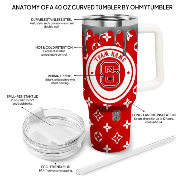 custom nc state wolfpack bullseye drips red curved tumbler new arrival.webp