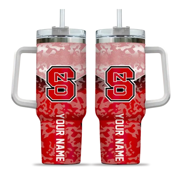 custom nc state wolfpack chevron stripe red curved tumbler best selling.webp