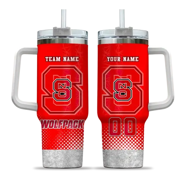 custom nc state wolfpack geometric prism red curved tumbler best selling.webp