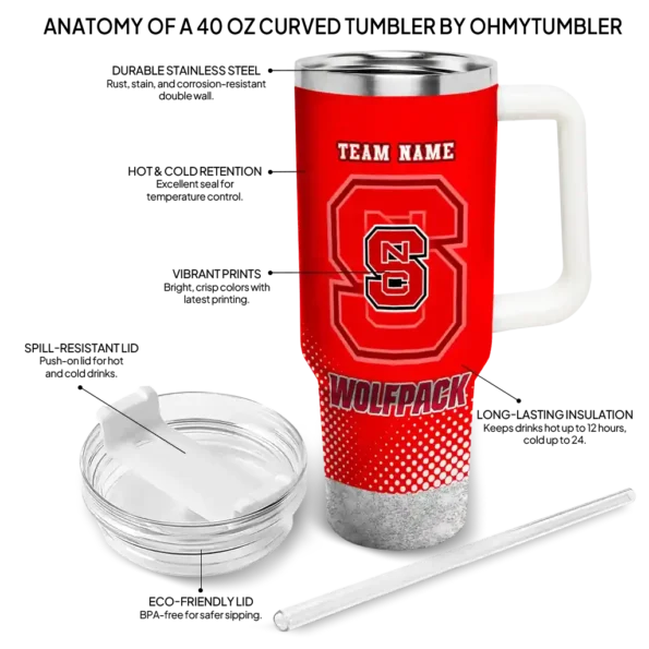 custom nc state wolfpack geometric prism red curved tumbler new arrival.webp
