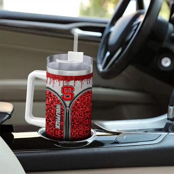 custom nc state wolfpack leopard zipper red curved tumbler trendy.webp