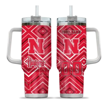 custom nebraska cornhuskers bold diamonds red curved tumbler best selling.webp