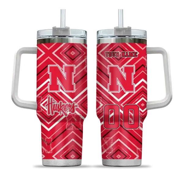 custom nebraska cornhuskers bold diamonds red curved tumbler best selling.webp