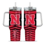 custom nebraska cornhuskers chevron layers red curved tumbler best selling.webp