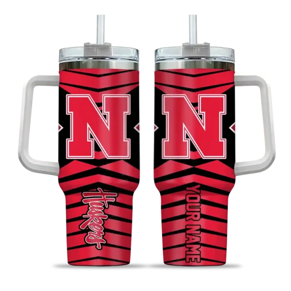 custom nebraska cornhuskers chevron layers red curved tumbler best selling.webp
