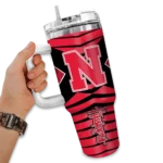 custom nebraska cornhuskers chevron layers red curved tumbler best selling.webp