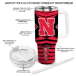 custom nebraska cornhuskers chevron layers red curved tumbler best selling.webp