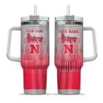 custom nebraska cornhuskers gradient dots red curved tumbler best selling.webp