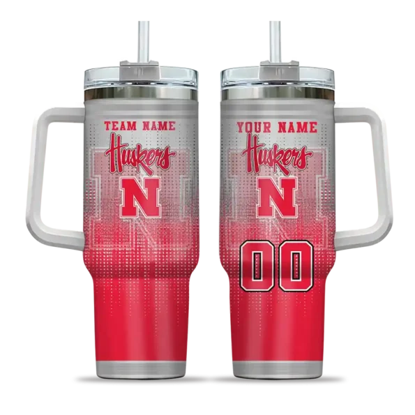 custom nebraska cornhuskers gradient dots red curved tumbler best selling.webp