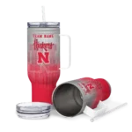 custom nebraska cornhuskers gradient dots red curved tumbler best selling.webp