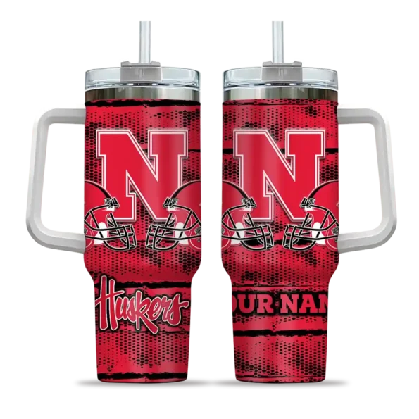 custom nebraska cornhuskers honey streaks red curved tumbler best selling.webp