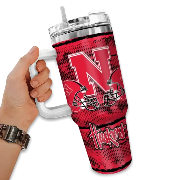 custom nebraska cornhuskers honey streaks red curved tumbler fashion forward.webp