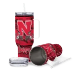 custom nebraska cornhuskers honey streaks red curved tumbler best selling.webp