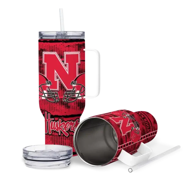 custom nebraska cornhuskers honey streaks red curved tumbler high quality.webp