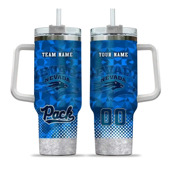 custom nevada wolf pack geometric prism blue curved tumbler best selling.webp